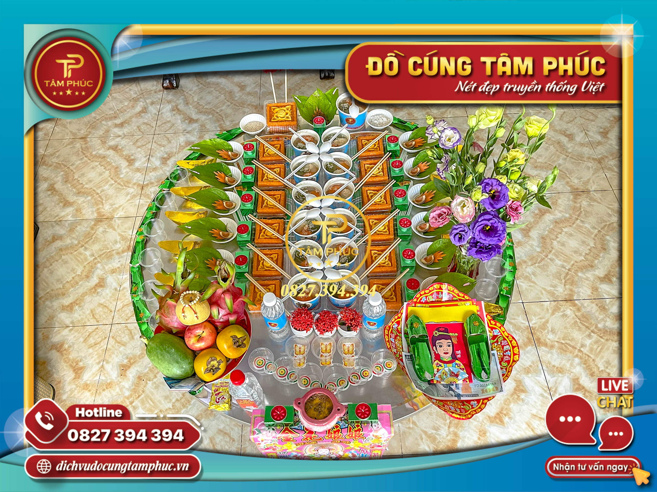 Mâm cúng Căn - Đầy Tháng - Thôi Nôi CHAY cho bé